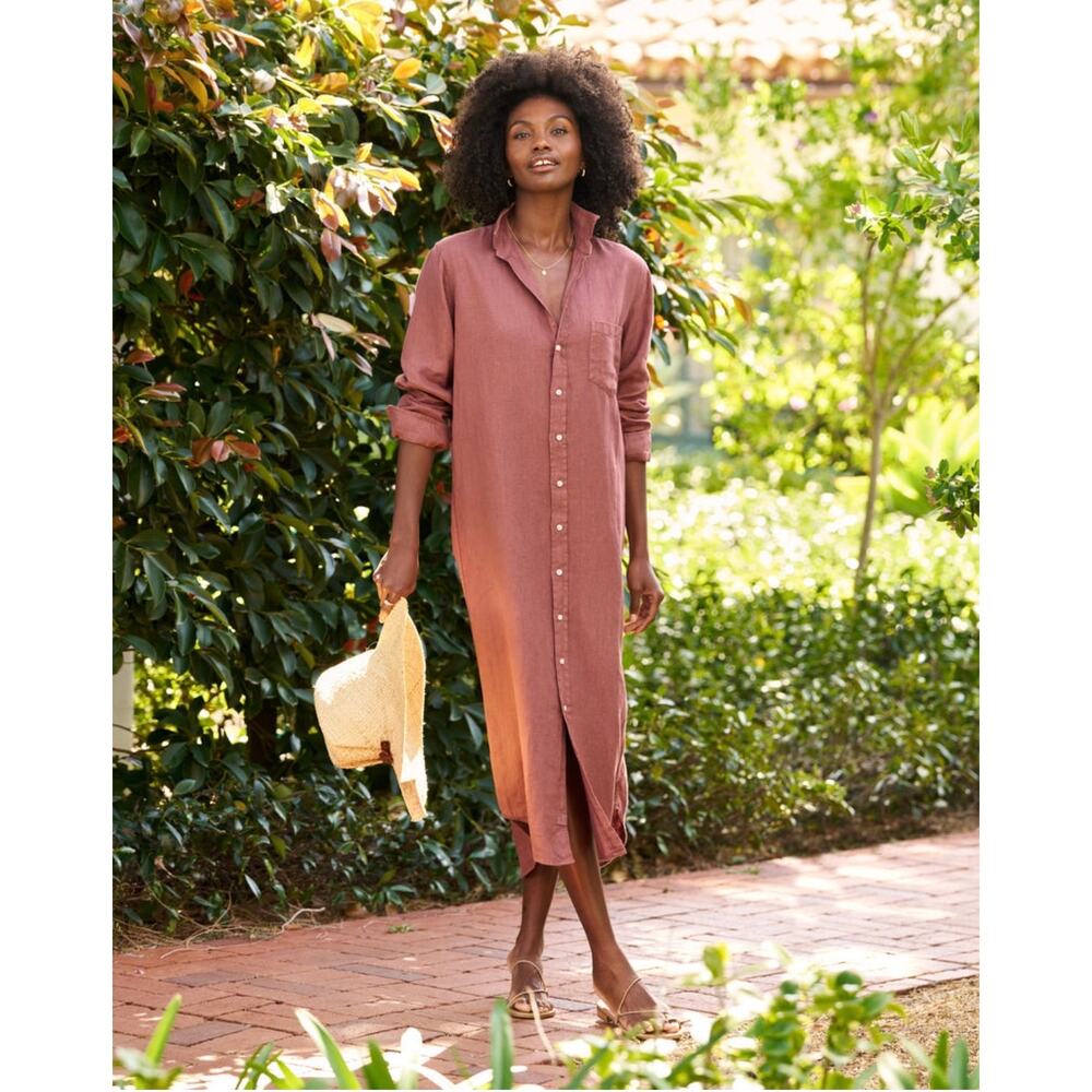 Frank & Eileen Rory maxi shirtdress in mauve XS